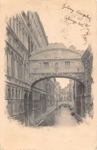 A062 Italien 1904 Venezia Ponte dei Sospiri Brücke der Sehenswürdigkeiten Vintage Postkarte