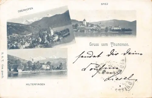 A061 Schweiz 1899 Thunersee Thunsee Spiez Oberhofen Hilterfingen AK