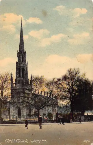 L069 England Doncaster Christ Church Vintage Postkarte