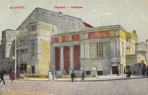 Ungarn Budapest Nepopera Volksoper Opernhaus Vintage Postkarte