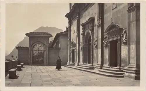 C008 Schweiz, Lugano-Chiesa di S.Lorenzo, Piazzale Vintage Postkarte