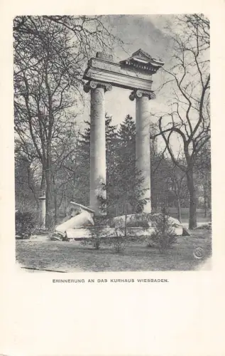 L124 Deutschland Erinnerung an Das Kurhaus Wiesbaden Vintage Postkarte