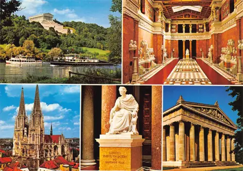 Deutschland Walhalla im Donaustauf Dom von Regensburg Mehransichtskarte C441