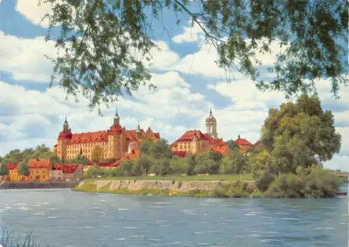 Deutschland Neuburg Donau Partie gegen Schloss Schloss Vintage Postkarte C442