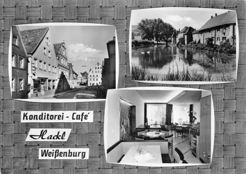 Deutschland Konditorei Cafe Hackl Weißenburg RPPC Vintage Postkarte C442