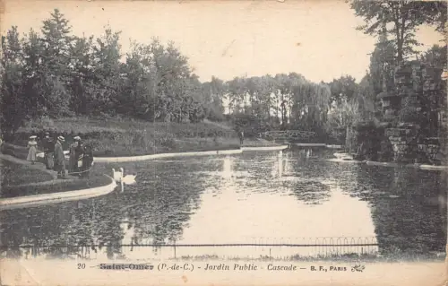 C009 Frankreich, Saint Omer, Jardin Public, Cascade Vintage Postkarte