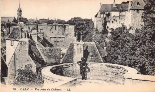 C010 Frankreich, Caen, Vue Prise du Chateau Vintage Postkarte