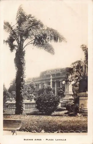 A877 Argentinien Buenos Aires Plaza Lavalle RPPC Vintage Postkarte