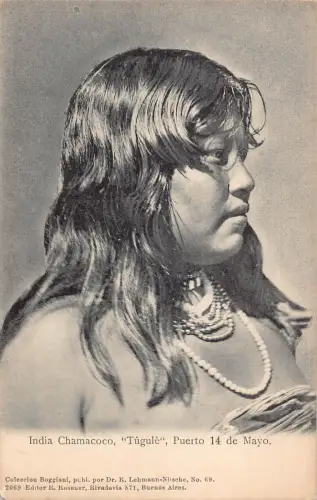A877 Argentinien Indien Chamacoco Tigule Puerto 14 de Mayo Ethno Mädchen Postkarte
