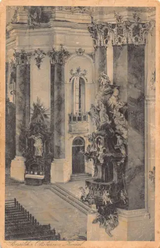 L165 Deutschland 1943 Basilika Ottobeuren Kanzel Innenraum Feldpost WWII Postkarte