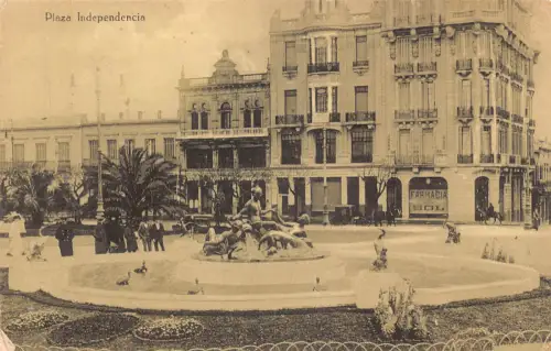 A877 Uruguay Plaza Independencia Montevideo Farmacia del Sol Apotheke Postkarte
