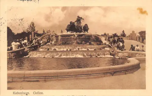 A063 Dänemark 1911 Kobenhayn Gefion Brunnen Vintage Postkarte