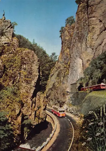 Deutschland Höllental Schwarzwald Beim Hirschsprung Bus und Bahn Tunnel Postkarte