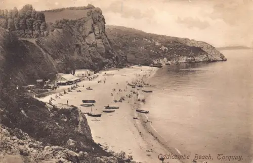 A883 England 1911 Oddicombe Beach Torquay Vintage Postkarte