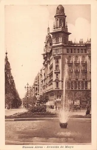 B621 Argentinien Buenos Aires Avenida de Mayo Vintage Postkarte