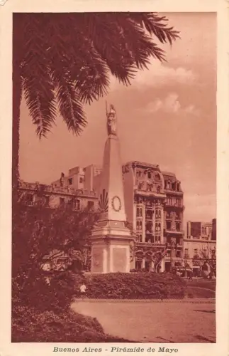 B621 Argentinien Buenos Aires Piramide de Mayo Vintage Postkarte