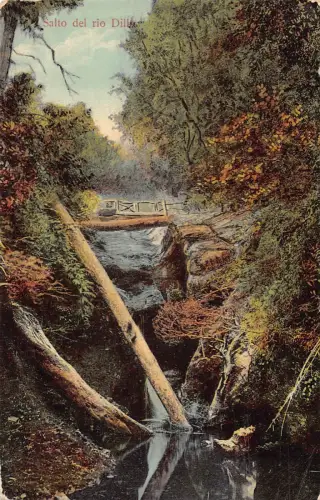 B621 Chile Salto del Rio Dillo Tal Vintage Postkarte
