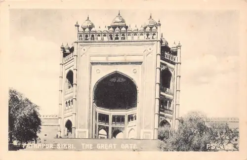 B623 Indien Fatehpur Sikri Das große Tor Vintage Postkarte