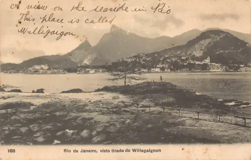 B622 Brasilien Rio de Janeiro Vista Tirada de Willegaignon Vintage Postkarte