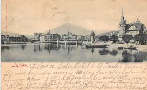 L309 Schweiz Luzern 1903 Panorama Vintage Postkarte