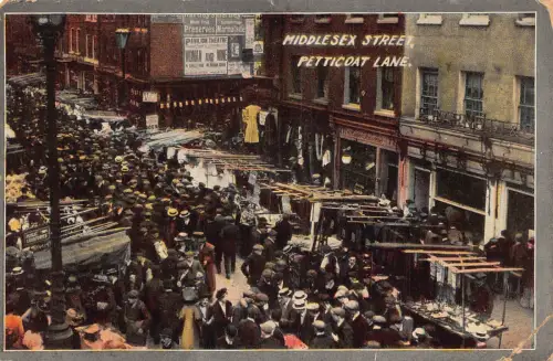 B624 England London Petticoat Lane Market Middlesex Street Postkarte