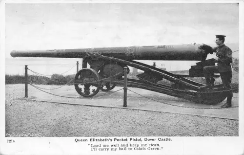 A886 England Queen Elizabeth's Pocket Pistol Dover Castle Canon Postkarte