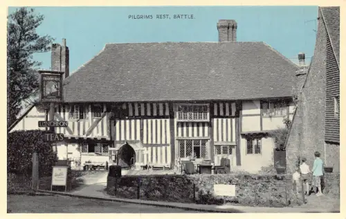 A886 England Pilgrims Rest Inn Battle Vintage Postkarte