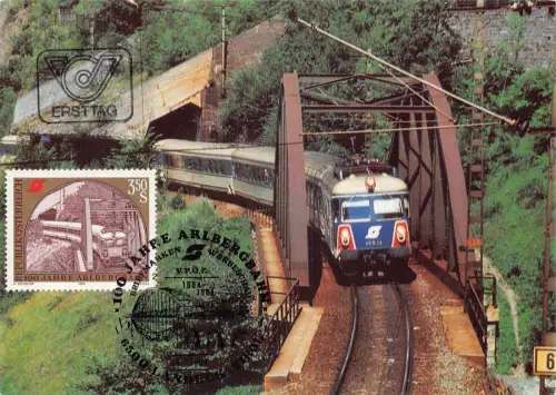 Deutschland 1984 100 Jahre Arlbergbahn Zugbrücke Maxikarte