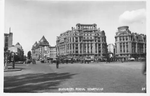Rumänien Bucuresti Bukarest Podul Senatului Autos Straßenbahn Vintage Postkarte