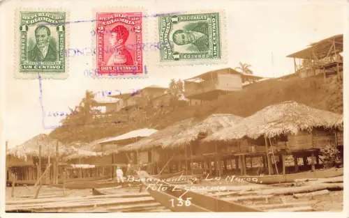 Kolumbien Buenaventura La Marea Beach RPPC Vintage Postkarte B949