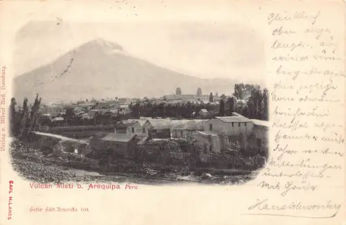 Peru 1908 Vulkan Misti b Arequipa Vintage Postkarte B949