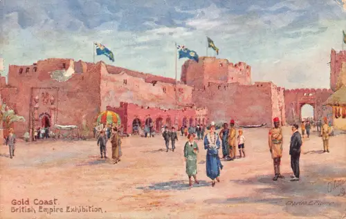 Ghana 1924 Gold Coast British Empire Ausstellung Kunst F Blume Postkarte B949