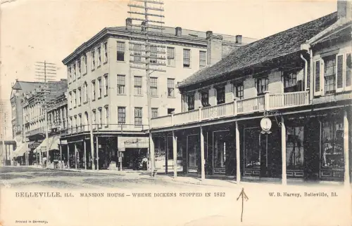 US Illinois 1908 Belleville Mansion House Rare Bit Cigar Adv Sign Postkarte B958