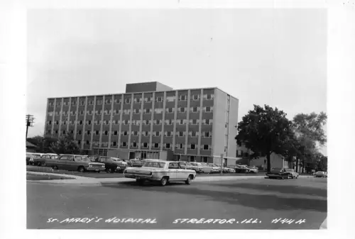 US Illinois Streator St Mary's Hospital Cars RPPC Postkarte B958