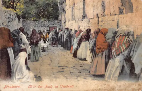 Israel Ureinwohner Ethnisch Mur des Juifs en Vendredi Juden Judaica Postkarte B962