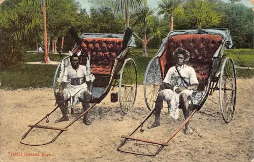 Südafrika Ureinwohner ethnische Rikscha Jungen Rikscha Vintage Postkarte B962