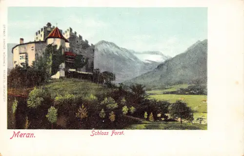 Italien Meran Meran Schloss Forst Schloss Vintage Postkarte B964