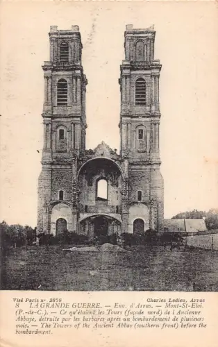 C011 Frankreich, Arras, antike Abtei Katastrophe 1. Weltkrieg alte Postkarte