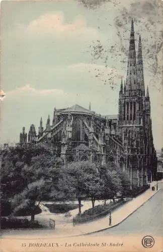 C011 Frankreich, Bordeaux La Cathedrale St-Andre 1923 Postkarte