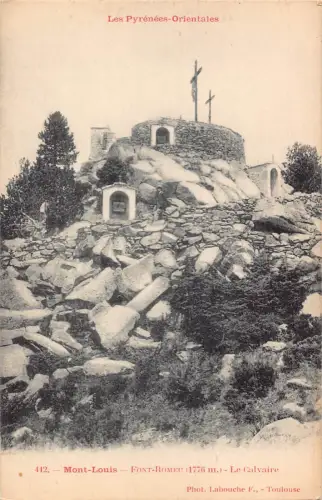 C011 Frankreich, Mont Louis Font-Romeu-Le Calvaire Vintage Postkarte