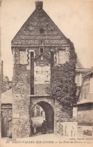 C011 Frankreich, Saint-Valery-Sur-Somme La porte de Neverss Vintage Postkarte