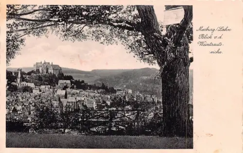 L318 Deutschland Marburg a d Lahn Blick von Weintrautseiche alte AK