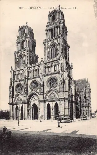 C012 Frankreich Orleans La Kathedrale Vintage Postkarte
