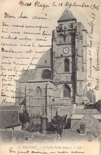 C012 Frankreich Le Treport L'Eglise Saint Jacques 1904 alte Postkarte