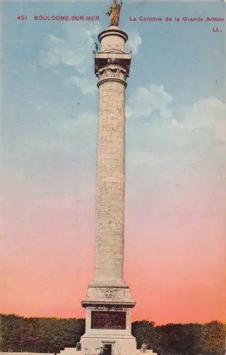 C013 Frankreich, Boulogne Sur Mer La Colonne de la Grande Armee Vintage Postkarte