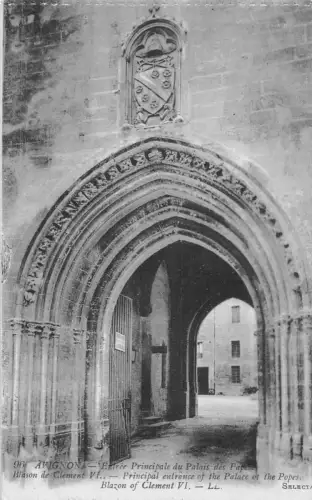 C013 Frankreich, Avignon Entree Principale du Palais des Papes Vintage Postkarte