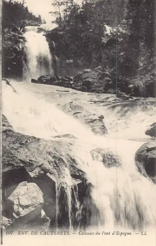 C014 Frankreich, Env. de Cauterets Cascade du Pont d'Espagne Vintage Postkarte