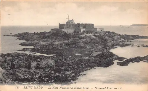 C014 Frankreich, Saint Malo National Fort 1951 alte Postkarte