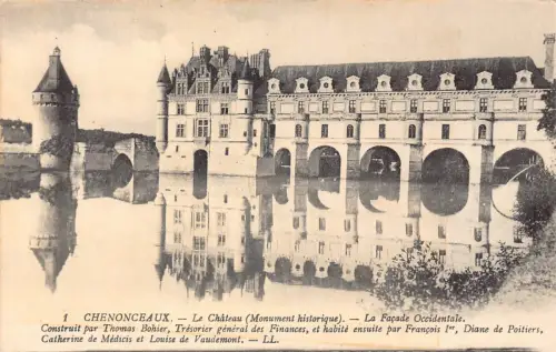 C014 Frankreich, Chenonceaux Le Chateau Denkmal Historique Vintage Postkarte
