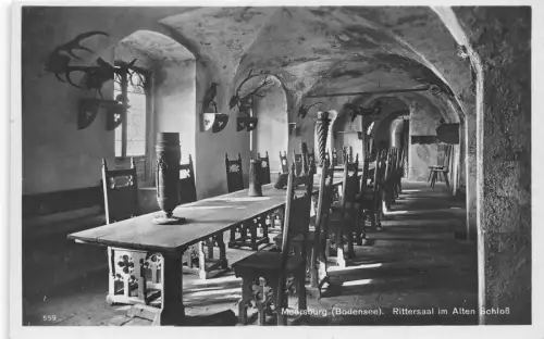 L311 Deutschland Meersburg Bodensee Rittersaal im Alten Schloss Innenraum AK